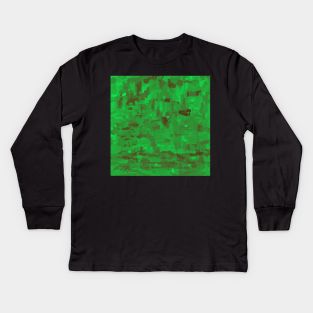 Green abstract art Kids Long Sleeve T-Shirt